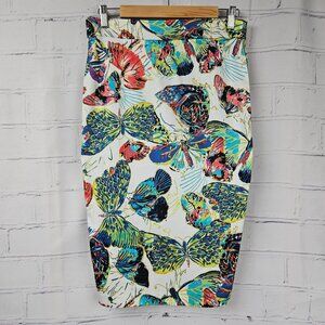 Butterfly High Waisted Pencil Skirt Womens L Karen Styl Biology Teacher NWT New